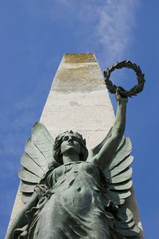 A statue of the angel of peace
