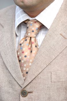 Closeup of a tie and shirt 