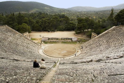 Ancient Greek theatre of Epidauros dating from the 4th century BC.