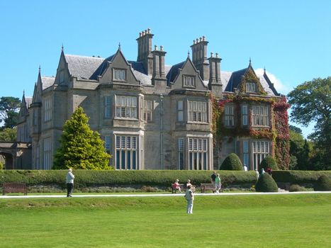 Muckross House, Victorian mansion, in Killarney, County Kerry, Ireland. Building commenced in 1839 and was completed in 1843. It is amongst one of the most visited tourist attractions in Ireland.