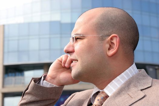 businessman calling by mobile phone