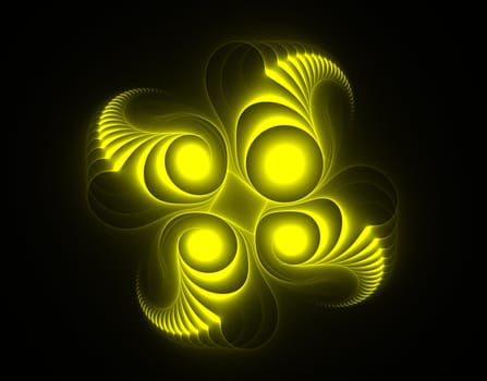 A spiral fractal on a black background