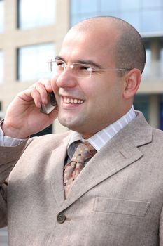 businessman calling by mobile phone
