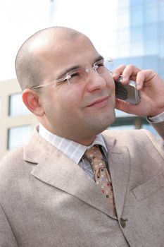 businessman calling by mobile phone