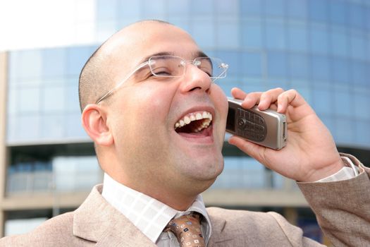 businessman calling by mobile phone