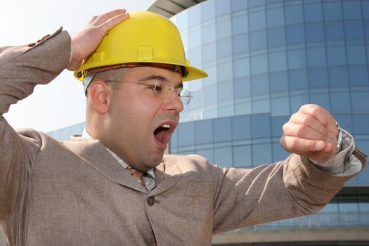 confused a businessman looking at his watch
