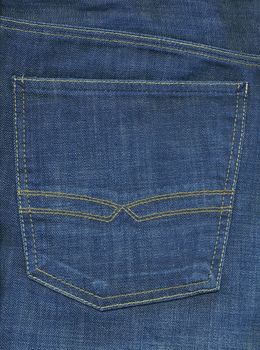 Flat background image of a pocket from dark blue denim - large XXL high resolution image