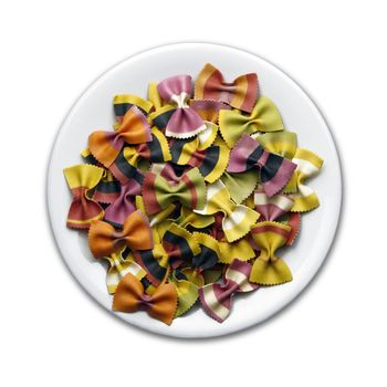 Beautiful handmade colorful farfalle pasta in bow tie shape - XXL resolution file