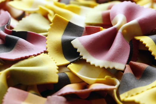 Beautiful handmade colorful farfalle pasta in bow tie / butterfly shape - XXL resolution file