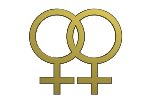 Female seks symbol render isolated on white
