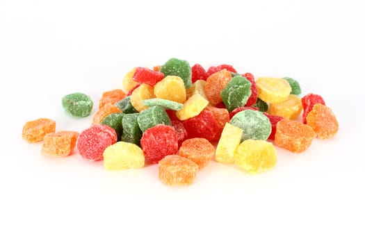 Colorful jelly candies isolated on white