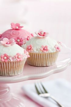 Selection of cupcakes on a cakestand