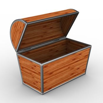 Open box on white background. Isolated 3D image