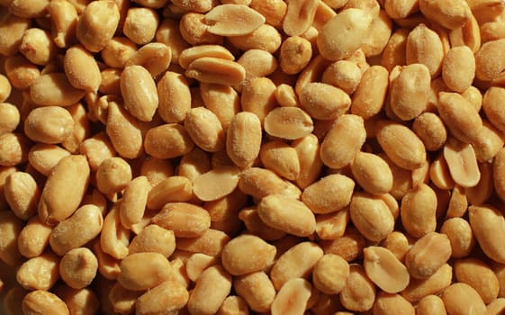 Close up of Salted Peanuts.