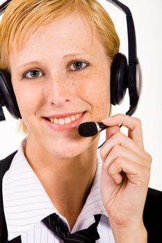 Helpdesk employee is waiting for your issue