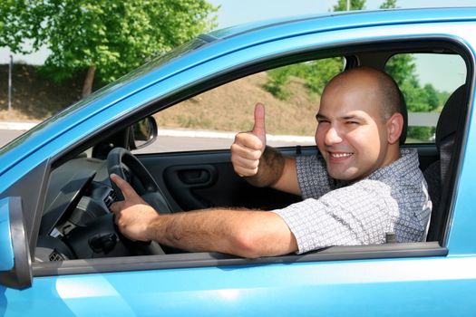 Businessman in the car, inside