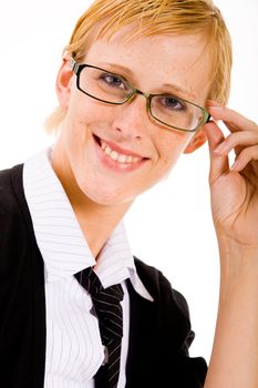 business woman with a pair of glasses