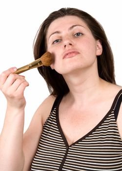 make-up. beautiful girl on a white background