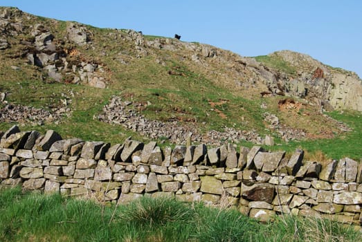 a part of the ancient Hadrian's wall in northern England