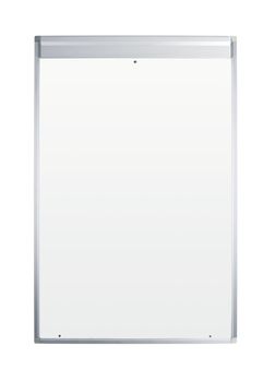 Blank whiteboard and flipchart isolated on white - insert own message