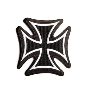 German Iron Cross replica - isolated cloth badge on white background