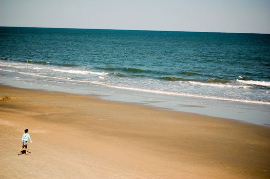 Running Toward the Beach - Presentation Background