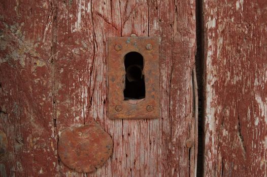 Details of old with a door lock