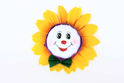 decoration on the wall, colorful yellow sunflower