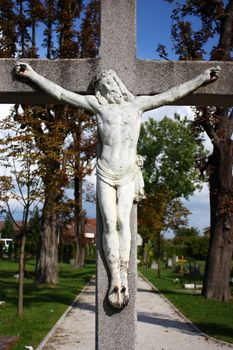 Jesus Christ crucified � an old crucifix on cementery