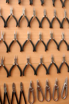 pliers in workshop