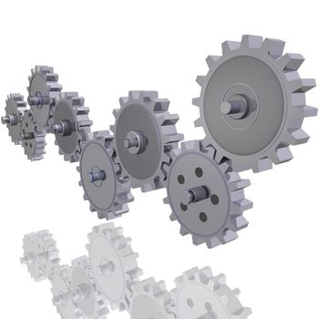 Image of various 3D gears.