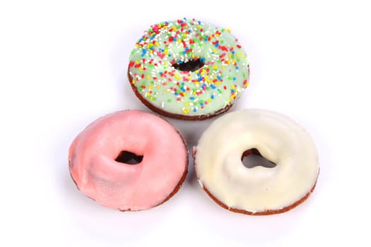 details of separate donuts in close up