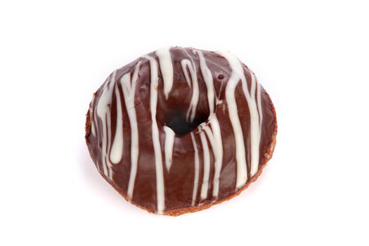 Close up shot of donut on white background