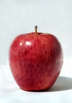 Big red apple in high key