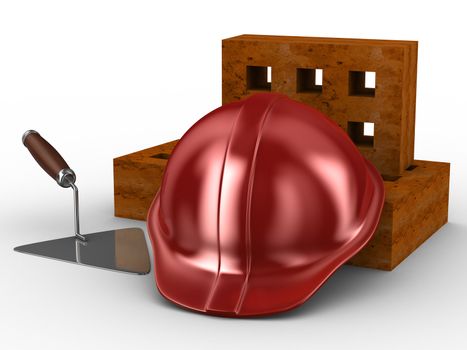 building concept on white background. Isolated 3D image