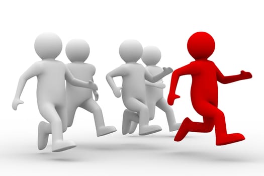 leadership concept on white background. Isolated 3D image