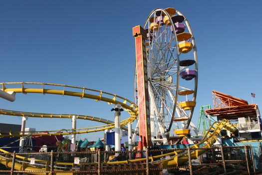 The Santa Monica Looff Hippodrome (carousel) is a National Historic Landmark. It sits on the Santa Monica Pier