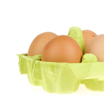 boiled eggs in a green box