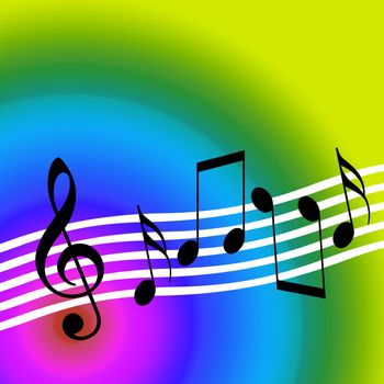 Colorful Music Theme with Dancing Notes