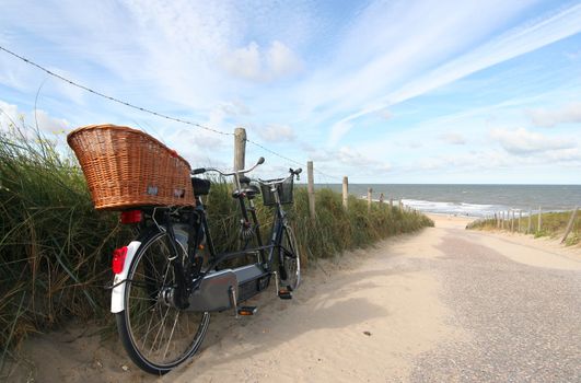 Tandem bike at the beach