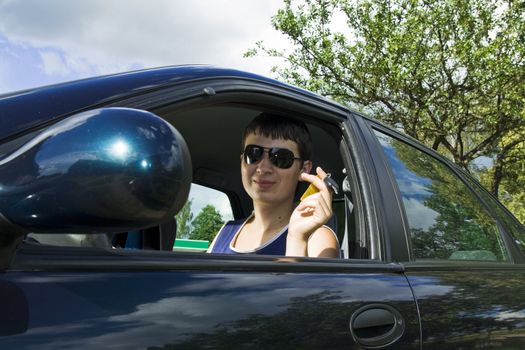 Young man just passed driving test 