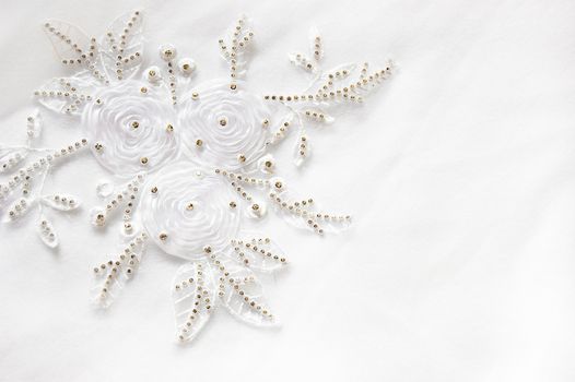 Wedding lace textile on white