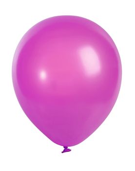 Studio shot of a pink balloon isolated on white background - XXL file shot with a high resolution camera (21 megapixel)