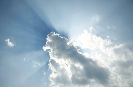 Magnificent skyscape as the sun is breaking out from the skies after a storm