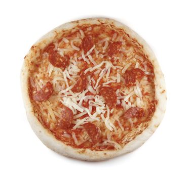 Pepperoni pizza isolated on white background
