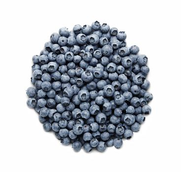 Pile of delicious blueberries isolated on white background - large XXL file shot in studio