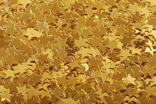 Close-up of star shaped confetti decorations
