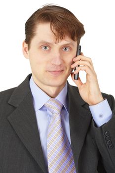 Man in business suit talking on the phone