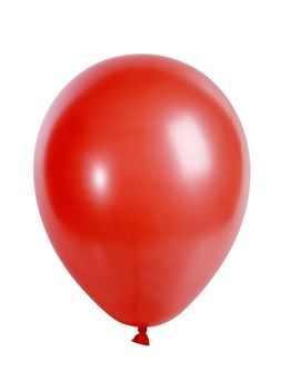 Studio shot of a red balloon isolated on white background - XXL file shot with a high resolution camera (21 megapixel)