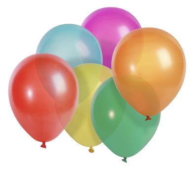 Studio shot of colorful party balloon isolated on white background - XXL file shot with a high resolution camera (21 megapixel)